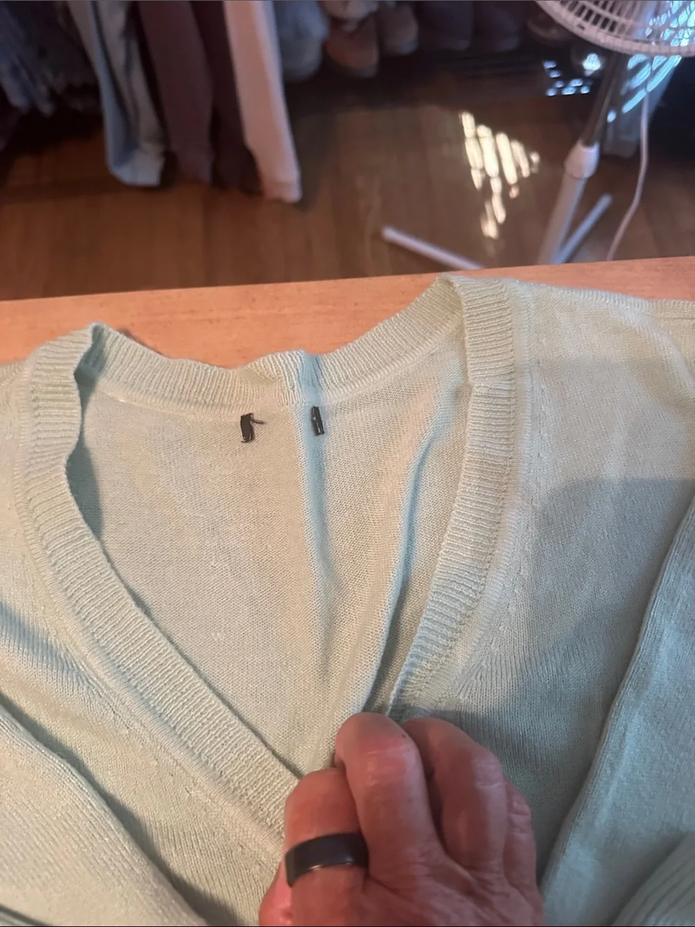 New York & Company Light Mint V-Neck Sweater